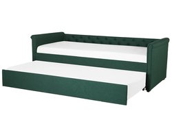 BELIANI LIBOURNE - Onderschuifbed - Donkergroen - 90 x 200 cm - Polyester