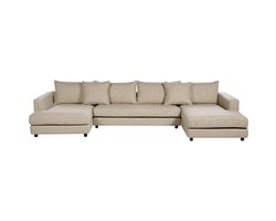 BELIANI LILVIKEN - Bank U-vormig - Beige - 5 persoons - Polyester