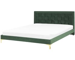 BELIANI LIMOUX - Tweepersoonsbed - Donkergroen - 180 x 200 cm - Fluweel
