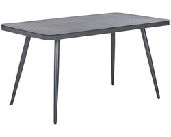 BELIANI LIPARI - Tuintafel - Donkergrijs - 80 x 140 cm - Aluminium