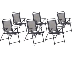 BELIANI LIVO - Tuinstoel set van 6 - Zwart - Staal