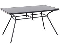 BELIANI LIVO - Tuintafel - Zwart - 80 x 140 cm - Staal