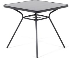 Beliani LIVO - Tuintafel - Zwart - Staal