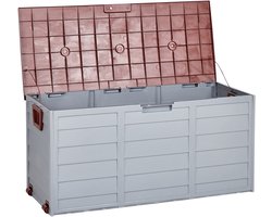 BELIANI LOCARNO - Kussenbox - Grijs/Bruin - 112 cm - Synthetisch materiaal