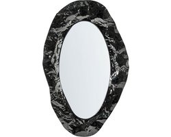 BELIANI LOGNES - Wandspiegel - Zwart - Glas/MDF