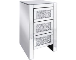 BELIANI LORAY - Nachtkastje - Zilver - Glas