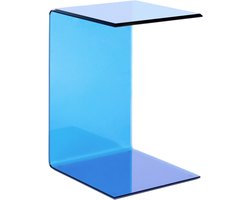 BELIANI LOURDES - Bijzettafel - Blauw - Veiligheidsglas