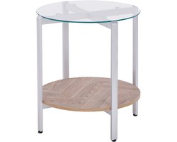 BELIANI LOVELL - Bijzettafel - Lichtbruin/Zilver - Hout