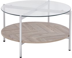 BELIANI LOVELL - Salontafel - Donkerbruin/Zilver - Hout