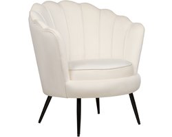BELIANI LOVIKKA - Fauteuil - Gebroken wit - Fluweel