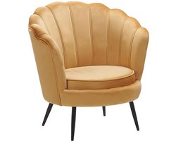BELIANI LOVIKKA - Fauteuil - Mosterdgeel - Fluweel