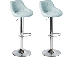 BELIANI LUCCA - Barkruk set van 2 - Lichtblauw - Stof