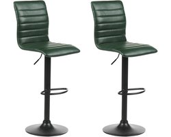 BELIANI LUCERNE II - Barkruk set van 2 - Donkergroen - Kunstleer