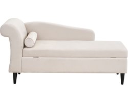 BELIANI LUIRO - Chaise longue - Beige - Linkszijdig - Fluweel