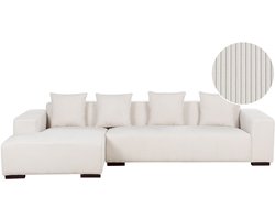 BELIANI LUNGO - Hoekbank - Gebroken wit - Rechterzijde - 285 cm - Corduroy