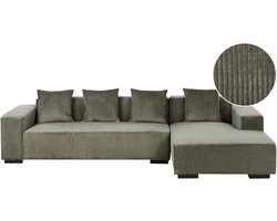 BELIANI LUNGO - Hoekbank - Groen - Linkerzijde - Corduroy