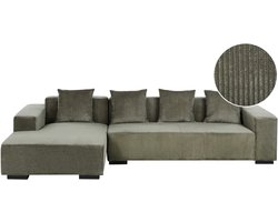 BELIANI LUNGO - Hoekbank - Groen - Rechterzijde - 285 cm - Corduroy