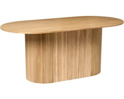 BELIANI LUNNIN - Eettafel - Lichtbruin - 180 x 90 cm - Eikenfineer