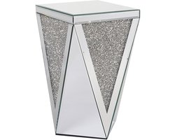 BELIANI LUXEY - Bijzettafel - Zilver - Glas