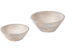 BELIANI LUXOR - Set van 2 schalen - Lichtbruin - Mangohout
