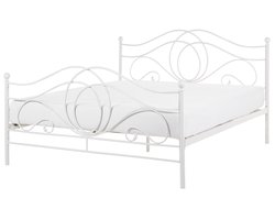 BELIANI LYRA - Tweepersoonsbed - Wit - 140 x 200 cm - Metaal