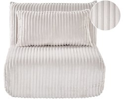 BELIANI LYSEKIL - Slaapbank - Off-white - Corduroy