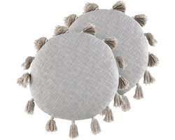 BELIANI MADIA - Sierkussen set van 2 - Grijs - 45 x 45 cm - Katoen
