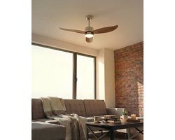 BELIANI MAHAUT - Plafondventilator - Lichtbruin - Synthetisch materiaal