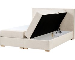BELIANI MAJOR - Boxspring - Lichtbeige - 160 x 200 cm - Stof