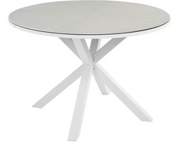 BELIANI MALETTO - Tuintafel - Taupe - 120 cm - Keramiek/Aluminium