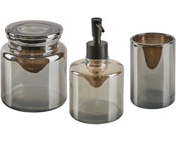 BELIANI MANAGUA - Badkamerset - Grafietgrijs - Glas