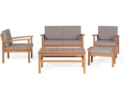 Beliani MANILA - Loungeset voor 4 - Lichte houtkleur - FSC® gecertificeerd acaciahout