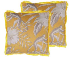 BELIANI MANJU - Sierkussen set van 2 - Geel - 45 x 45 cm - Polyester