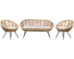 BELIANI MARATEA - Loungeset 4-zits - Lichtbeige - Rotan