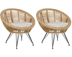 BELIANI MARATEA - Tuinstoel set van 2 - Lichtbeige - Rotan