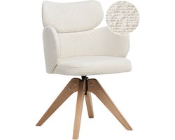 BELIANI MARCY - Eetkamerstoel - Lichtbeige - Bouclé