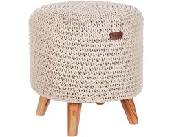 BELIANI MARDAN - Voetenbank - Beige - 40 x 40 x 40 cm - Katoen