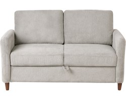 BELIANI MARE - Tweezitsbank met opbergruimte - Grijs - Stof