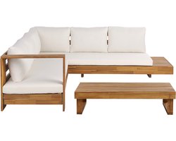 BELIANI MARETTIMO - Loungeset - Gebroken wit - Rechtszijdig - Acaciahout