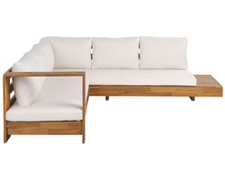 BELIANI MARETTIMO - Loungeset voor 5 - Gebroken wit - Rechts - Acaciahout