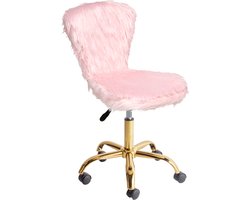 BELIANI MARGATE - Bureaustoel - Pastelroze - Kunstbont