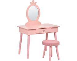 BELIANI MARGIE - Kinderkaptafel met krukje - Roze - MDF