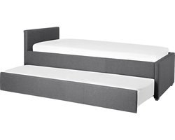 BELIANI MARMANDE - Onderschuifbed - Donkergrijs - 90 x 200 cm - Polyester