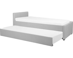 BELIANI MARMANDE - Onderschuifbed - Lichtgrijs - 90 x 200 cm - Polyester
