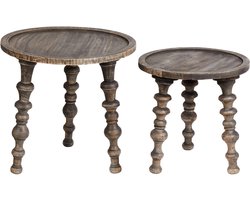 BELIANI MARNOO - Bijzettafel - Donkerbruin - Mangohout