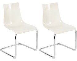 BELIANI MARSHALL - Eetkamerstoel set van 2 - Off-white - Kunststof