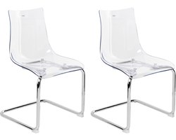 BELIANI MARSHALL - Eetkamerstoel set van 2 - Transparant - Kunststof