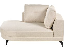 BELIANI MARUM - Chaise longue - Lichtbeige - Rechtszijdig - Kunstlinnen