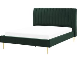 BELIANI MARVILLE - Tweepersoonsbed - Smaragdgroen - 180 x 200 cm - Fluweel