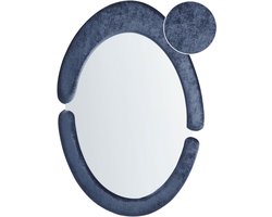 BELIANI MASSAY - Wandspiegel - Donkerblauw - Fluweel